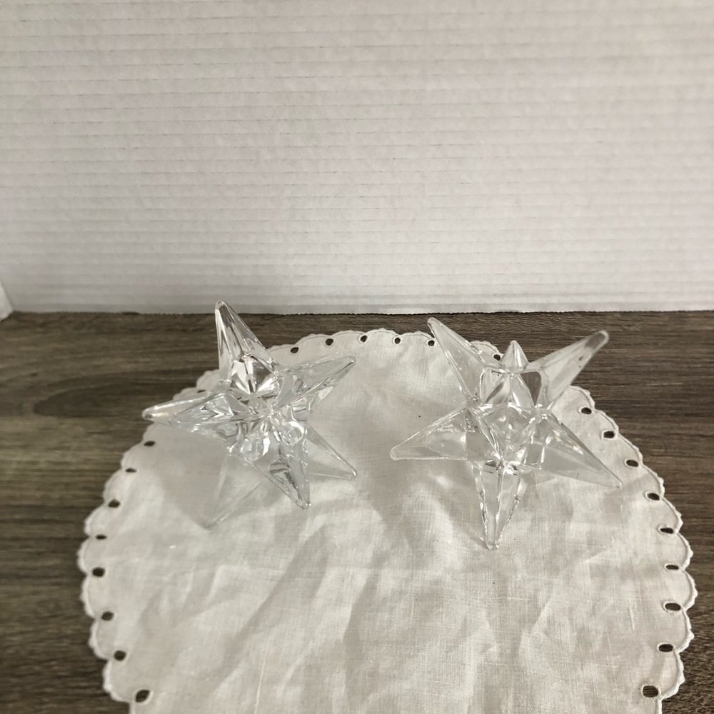Vtg Atomic Star Shaped Candlestick Holder Pair